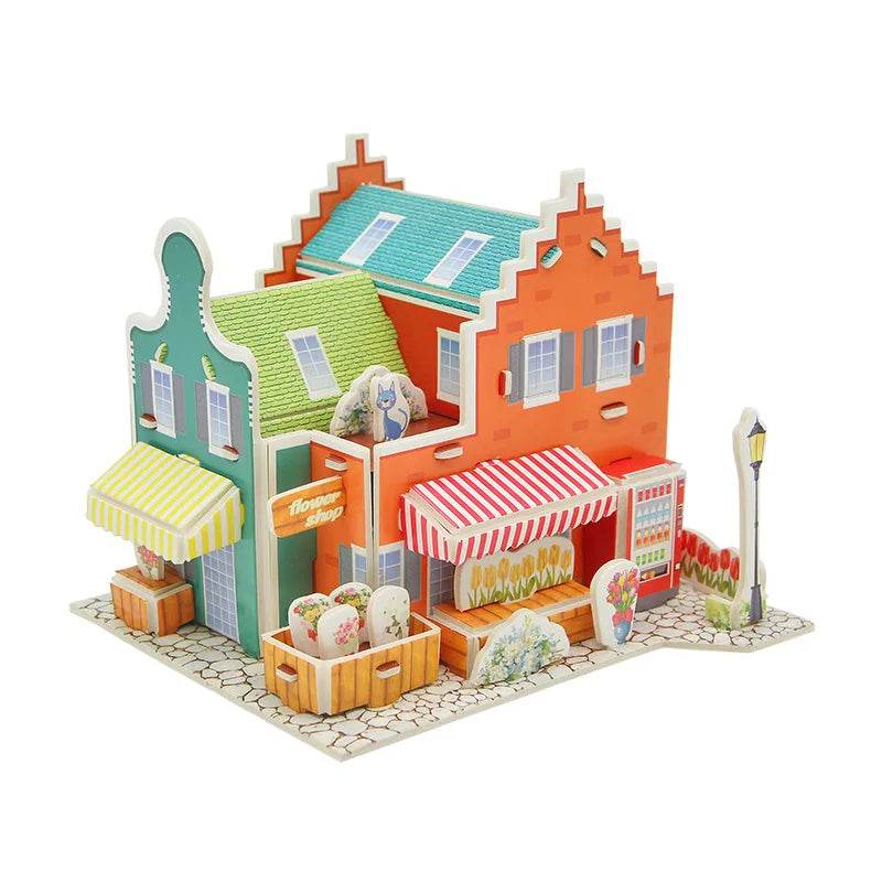 3D Paper Puzzle Montessori Miniature Houses Fun Carton Construction Models for Kids Handmade Educational Toys - ToylandEU