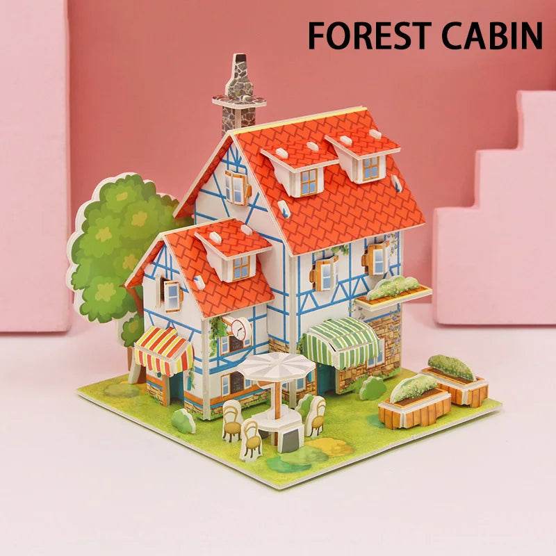 3D Paper Puzzle Montessori Miniature Houses Fun Carton Construction Models for Kids Handmade Educational Toys - ToylandEU