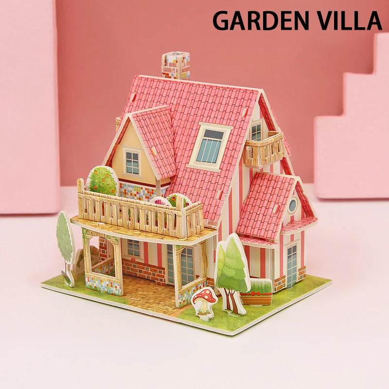 3D Paper Puzzle Montessori Miniature Houses Fun Carton Construction Models for Kids Handmade Educational Toys - ToylandEU