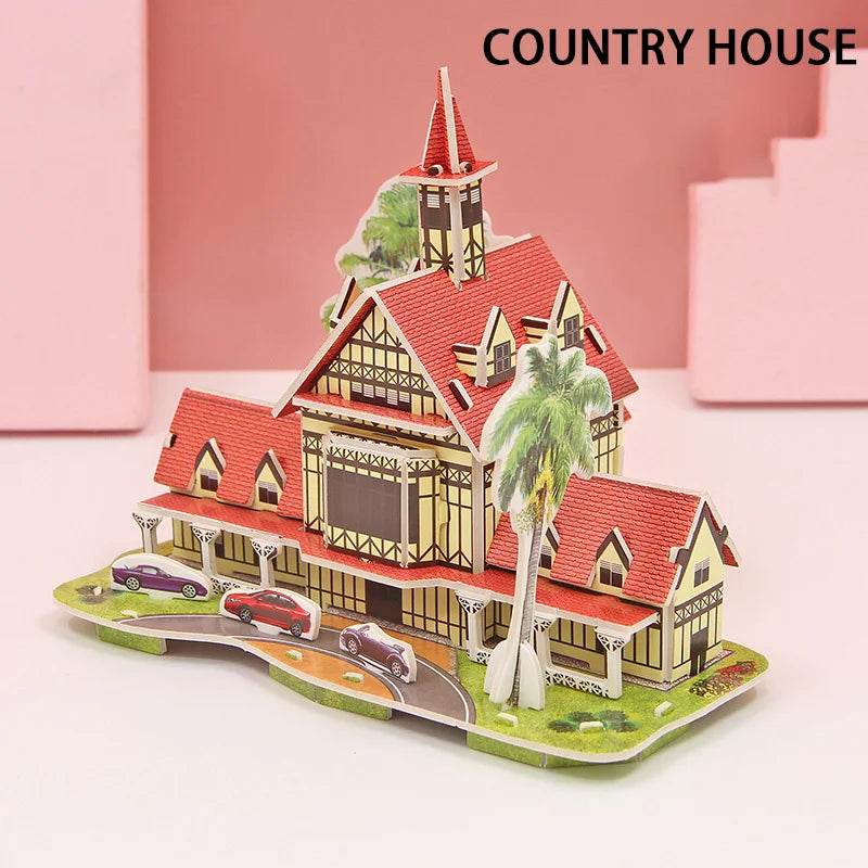 3D Paper Puzzle Montessori Miniature Houses Fun Carton Construction Models for Kids Handmade Educational Toys - ToylandEU
