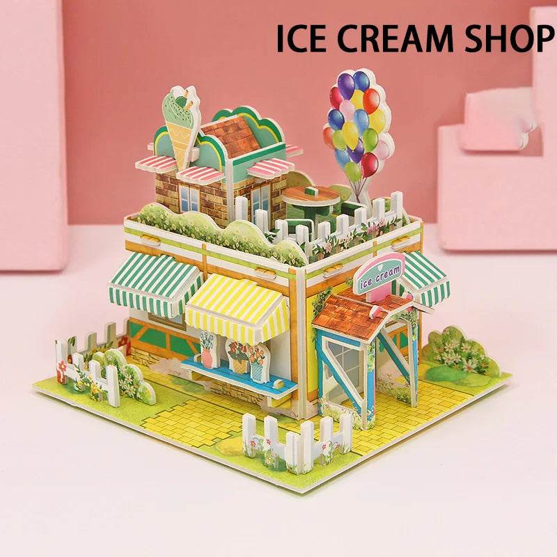 3D Paper Puzzle Montessori Miniature Houses Fun Carton Construction Models for Kids Handmade Educational Toys - ToylandEU