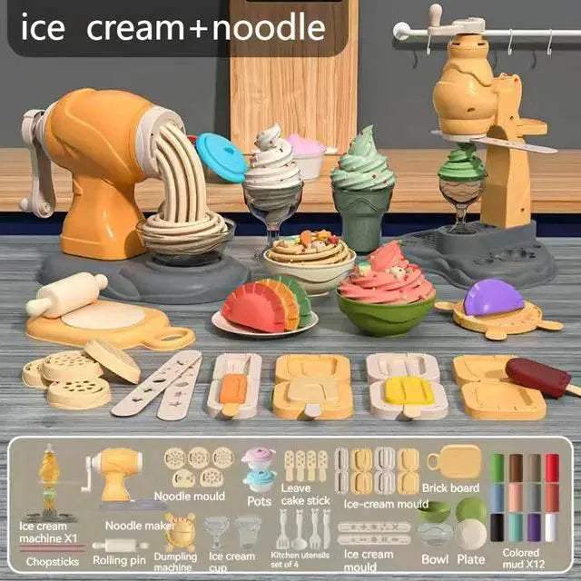  3D Plasticine Modeling Clay Noodle Maker Kit with 12 Colors - Creative  -  ToylandEU™
