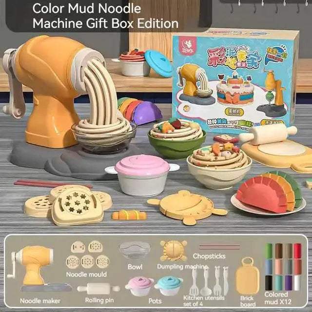  3D Plasticine Modeling Clay Noodle Maker Kit with 12 Colors - Creative  -  ToylandEU™