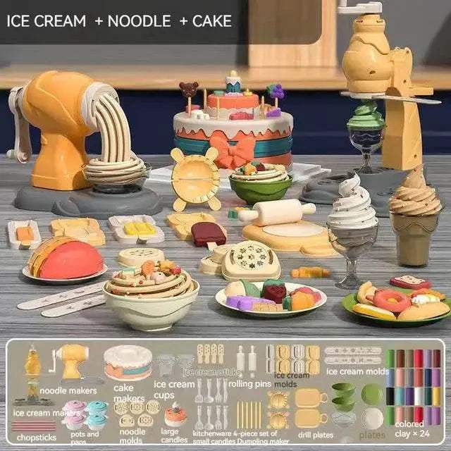  3D Plasticine Modeling Clay Noodle Maker Kit with 12 Colors - Creative  -  ToylandEU™