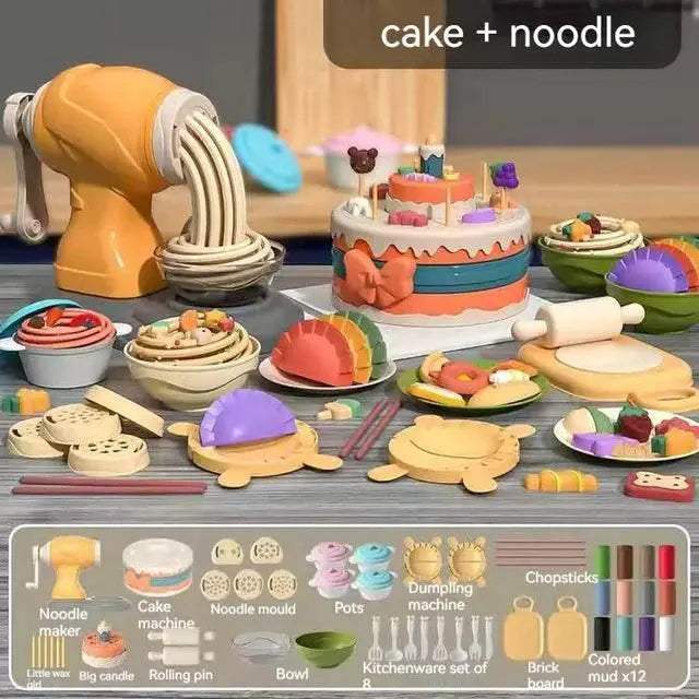  3D Plasticine Modeling Clay Noodle Maker Kit with 12 Colors - Creative  -  ToylandEU™