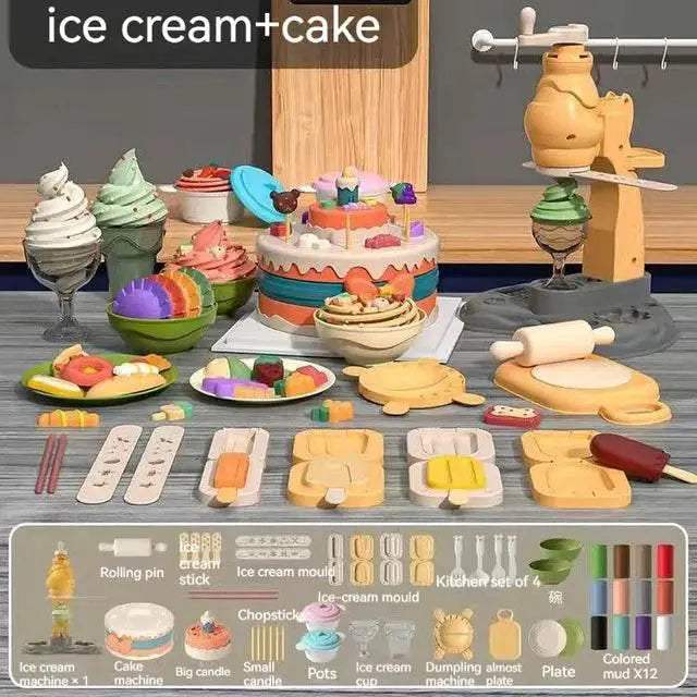  3D Plasticine Modeling Clay Noodle Maker Kit with 12 Colors - Creative  -  ToylandEU™
