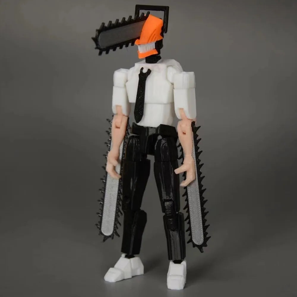 3D Printed Chainsaw Man Action Figure With Full Articulation