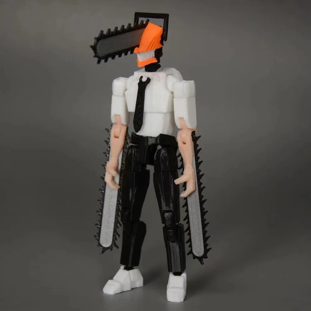 3D Printed Chainsaw Man Action Figure With Full Articulation