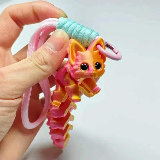3D Printed Cute Fox Ornament Model with Movable Joints - ToylandEU