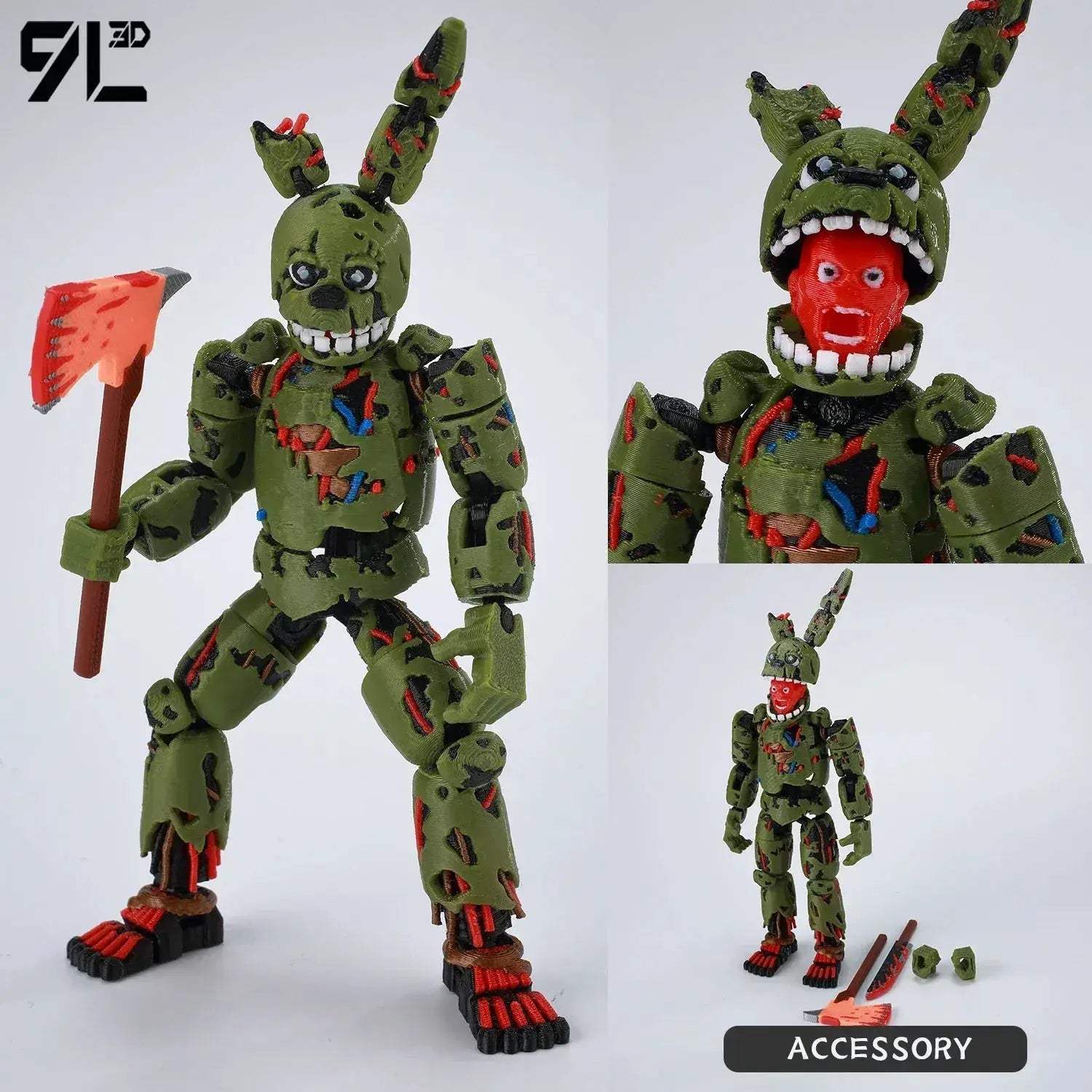 3D Printed FNAF Springtrap Action Figure Collectible - ToylandEU