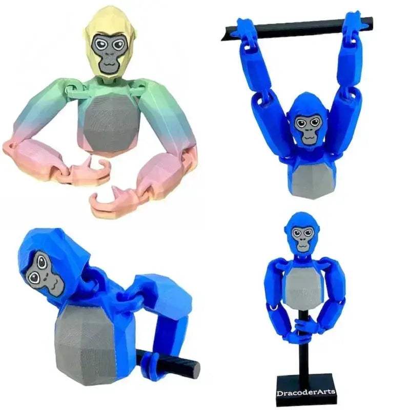 3D Printed Gorilla Monkey Figurines For Cute Desktop Decor - ToylandEU