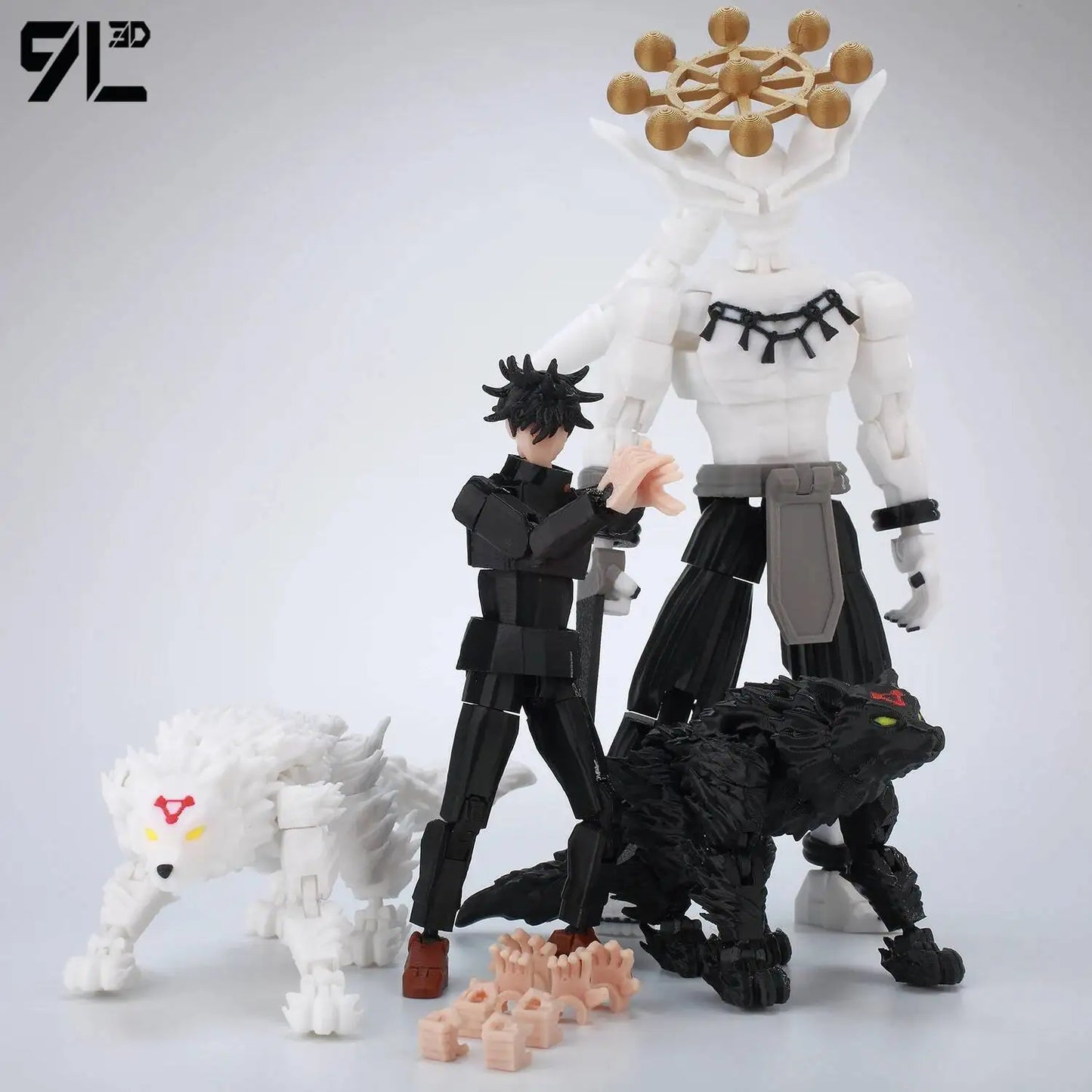 3D Printed Jujutsu Kaisen Action Figures Set With Movable Shapeshift