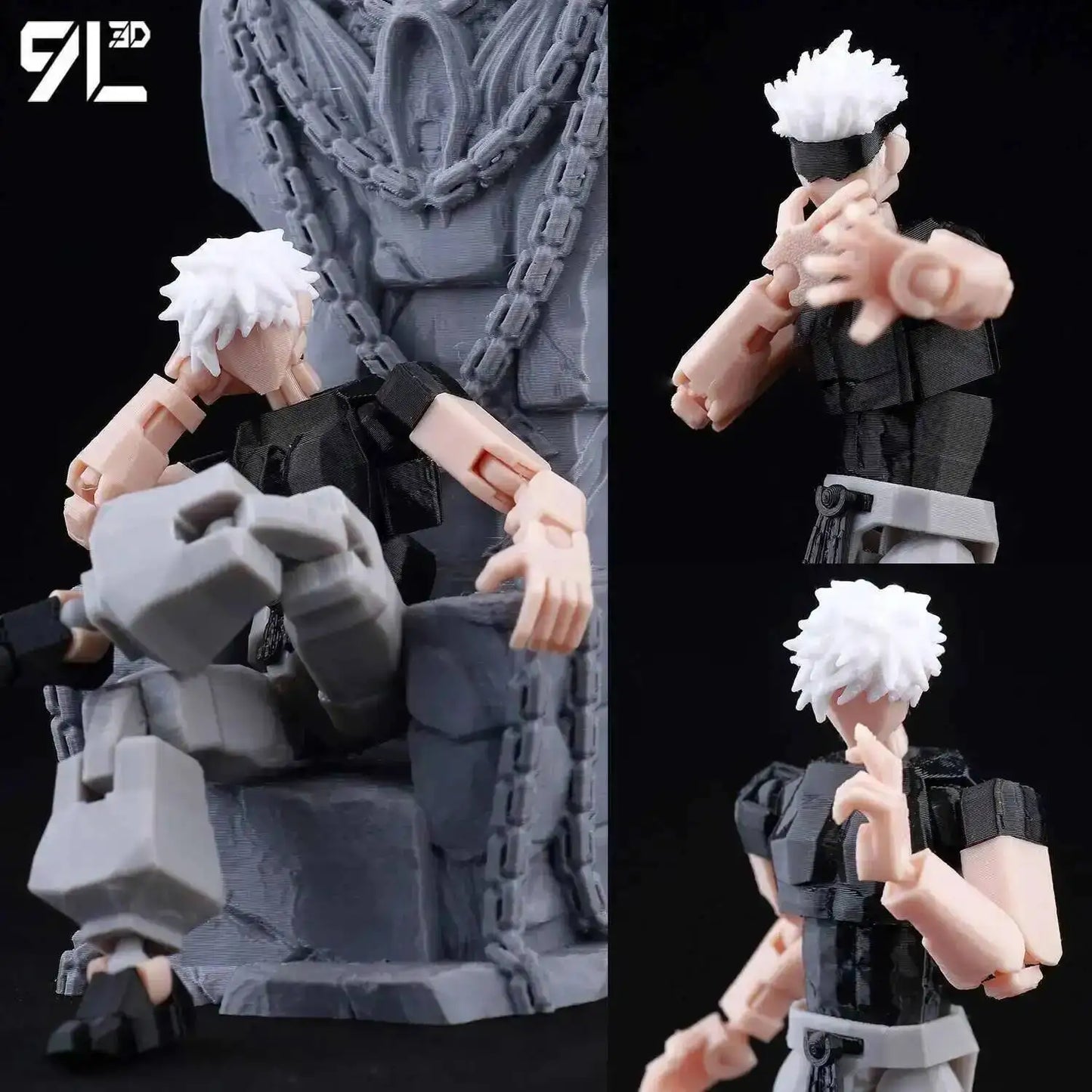 3D Printed Jujutsu Kaisen Action Figures Set With Movable Shapeshift