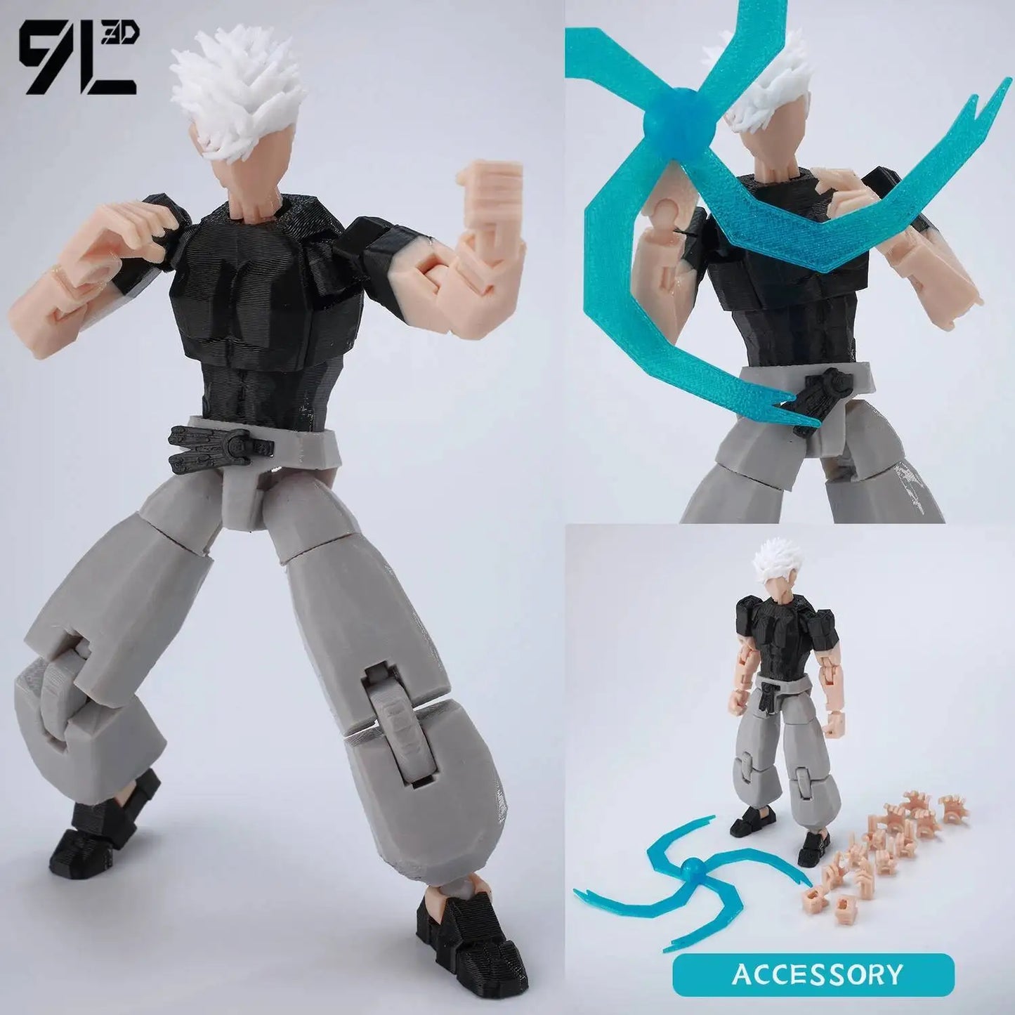 3D Printed Jujutsu Kaisen Action Figures Set With Movable Shapeshift