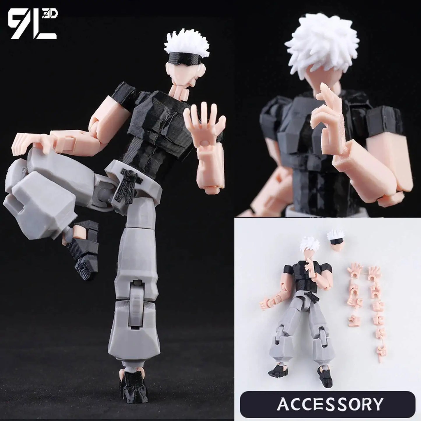 3D Printed Jujutsu Kaisen Action Figures Set With Movable Shapeshift