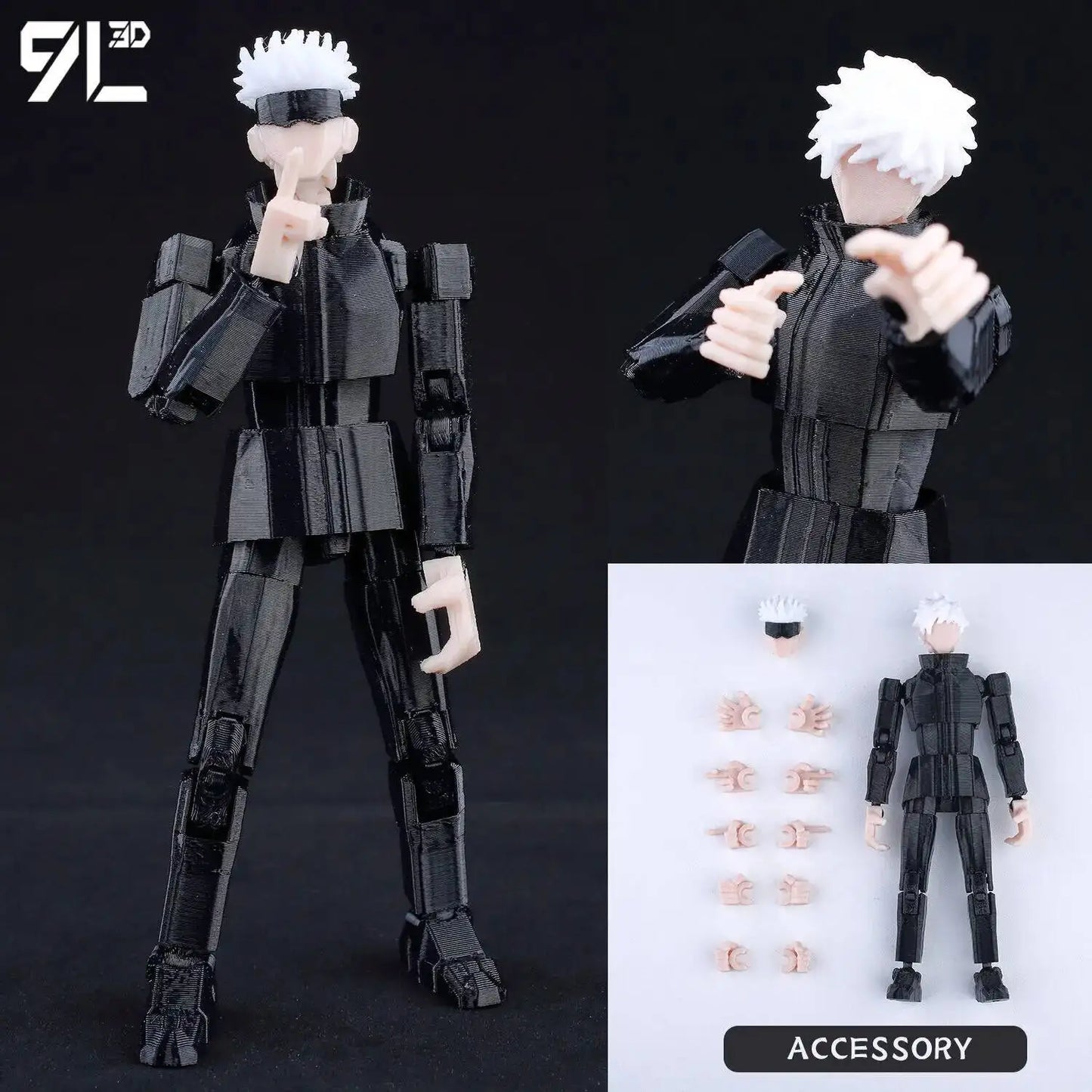 3D Printed Jujutsu Kaisen Action Figures Set With Movable Shapeshift