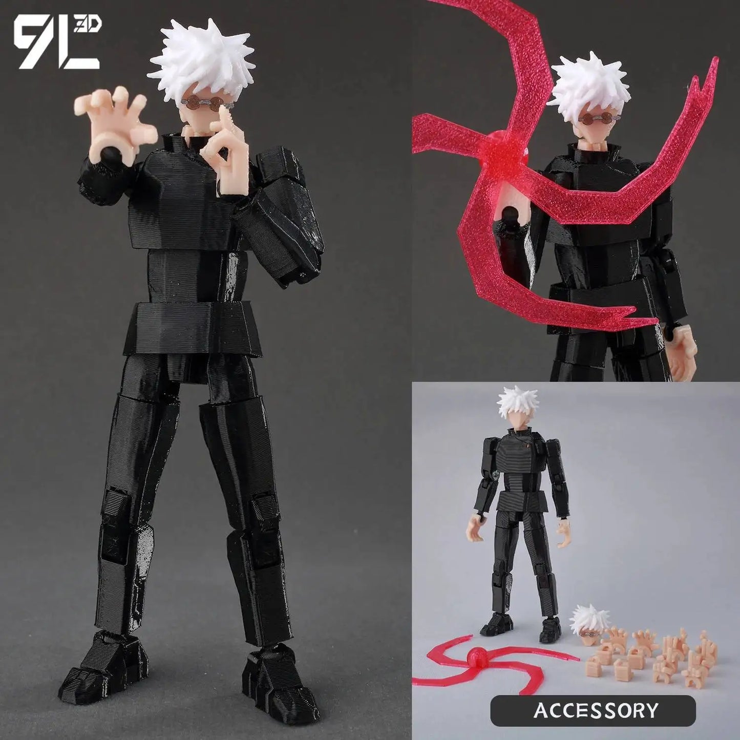 3D Printed Jujutsu Kaisen Action Figures Set With Movable Shapeshift