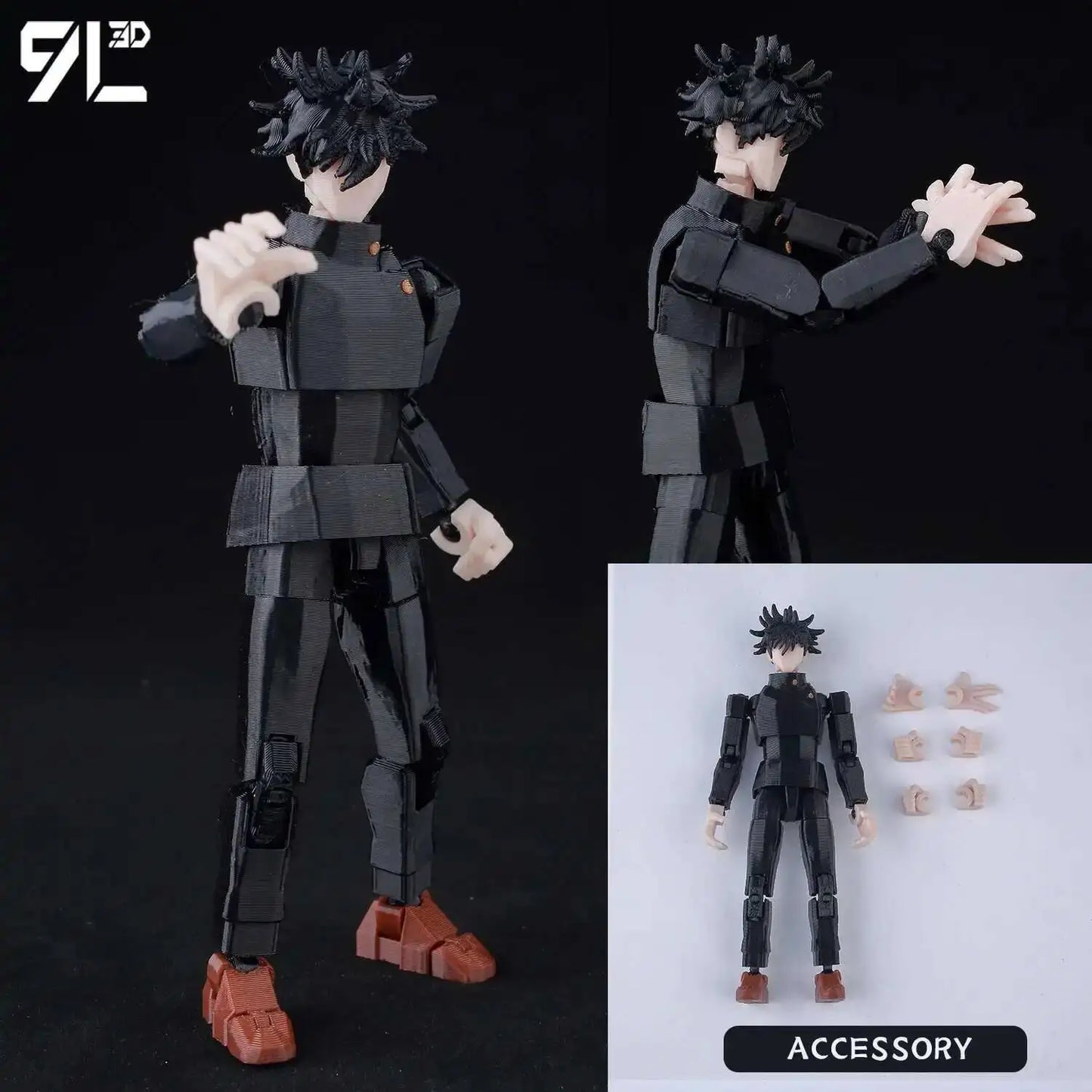3D Printed Jujutsu Kaisen Action Figures Set With Movable Shapeshift