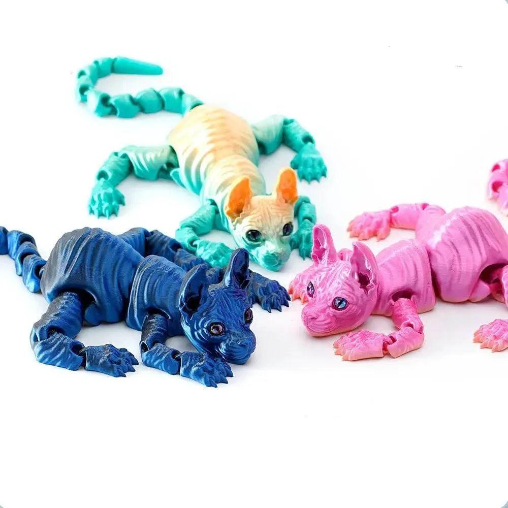  3D Printed Miniature Hairless Cat Model Doll Toy Figurine -  ToylandEU™