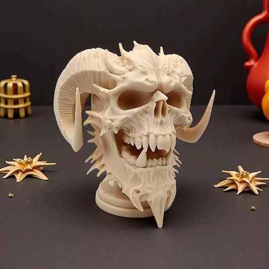  3D Printed Skull Demon Statue High Precision Gothic -  ToylandEU™