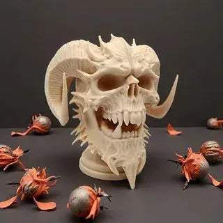 3D Printed Skull Demon Statue High Precision Gothic Ornament - ToylandEU