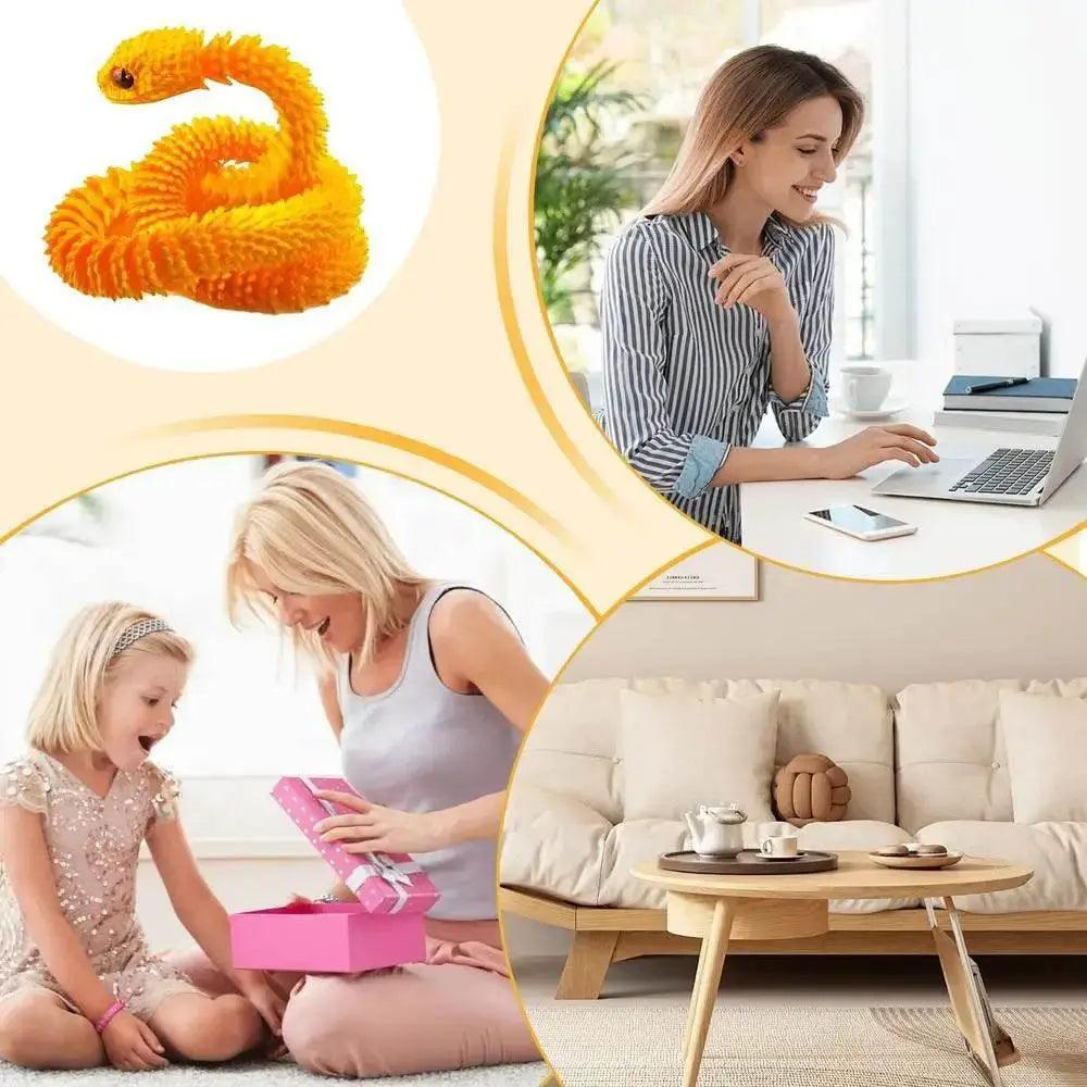  3D Printed Snake Desktop Articulated Snake Collectibles -  ToylandEU™