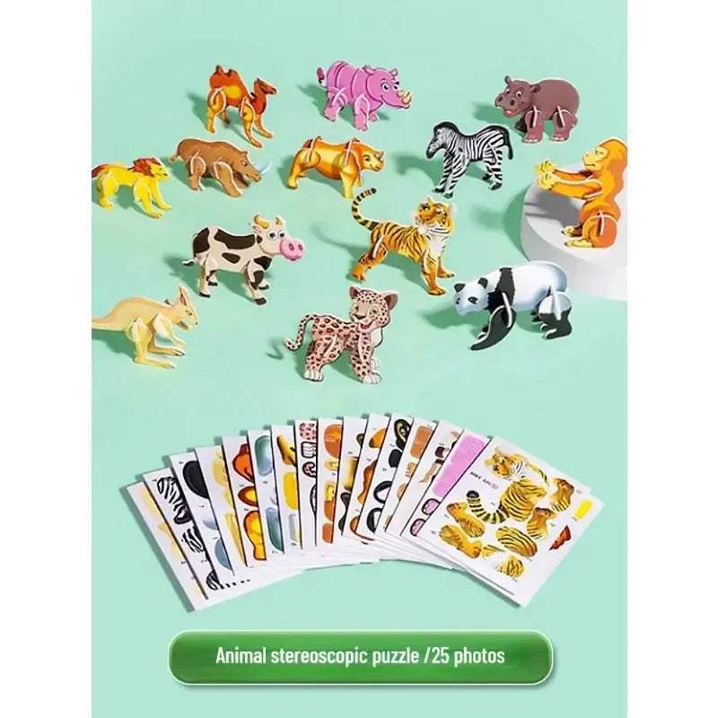 3D Puzzle For Kids Animal Paper Toy Educational Fun - ToylandEU