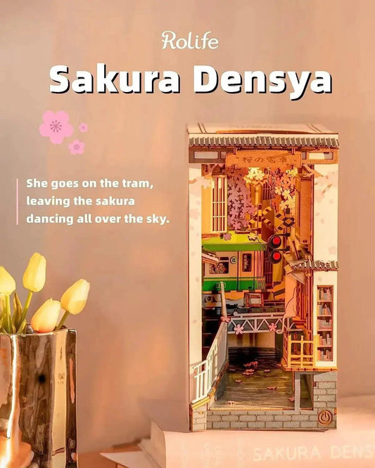  Robotime Rolife DIY Book Nook Japanese Sakura Densya Wooden Miniature House Toy 3D Puzzle -  ToylandEU™