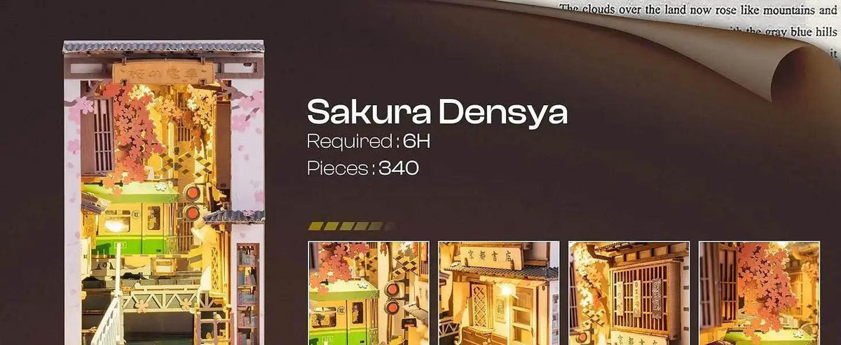  Robotime Rolife DIY Book Nook Japanese Sakura Densya Wooden Miniature House Toy 3D Puzzle -  ToylandEU™