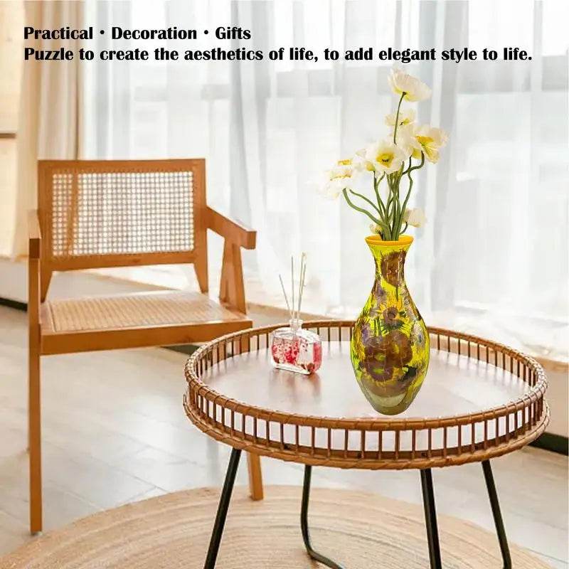 3D Puzzle Vase Flower Porcelain Design DIY Assembly Toy - ToylandEU