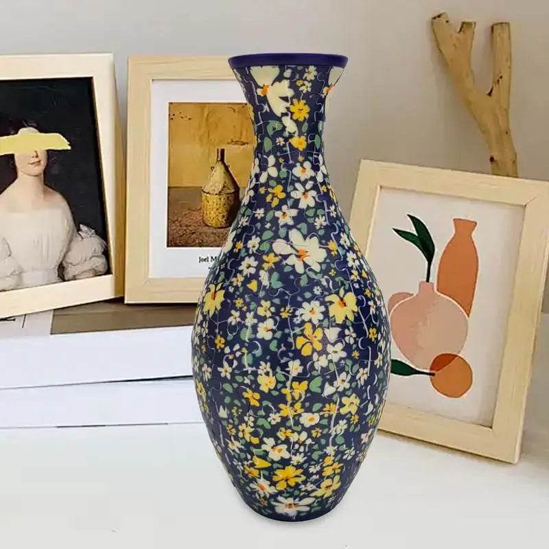 3D Puzzle Vase Flower Porcelain Design DIY Assembly Toy - ToylandEU