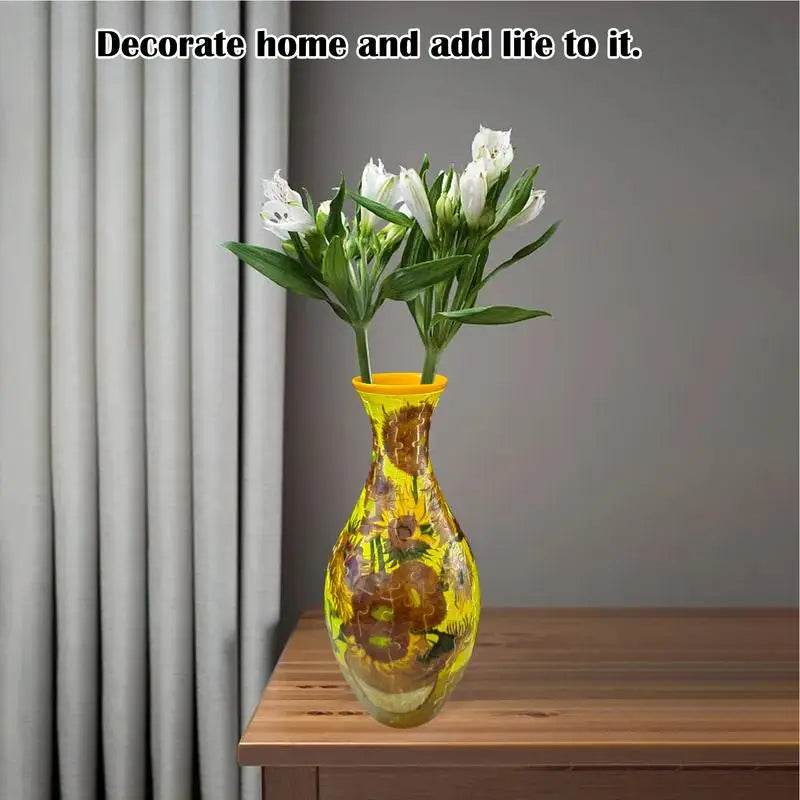3D Puzzle Vase Flower Porcelain Design DIY Assembly Toy - ToylandEU