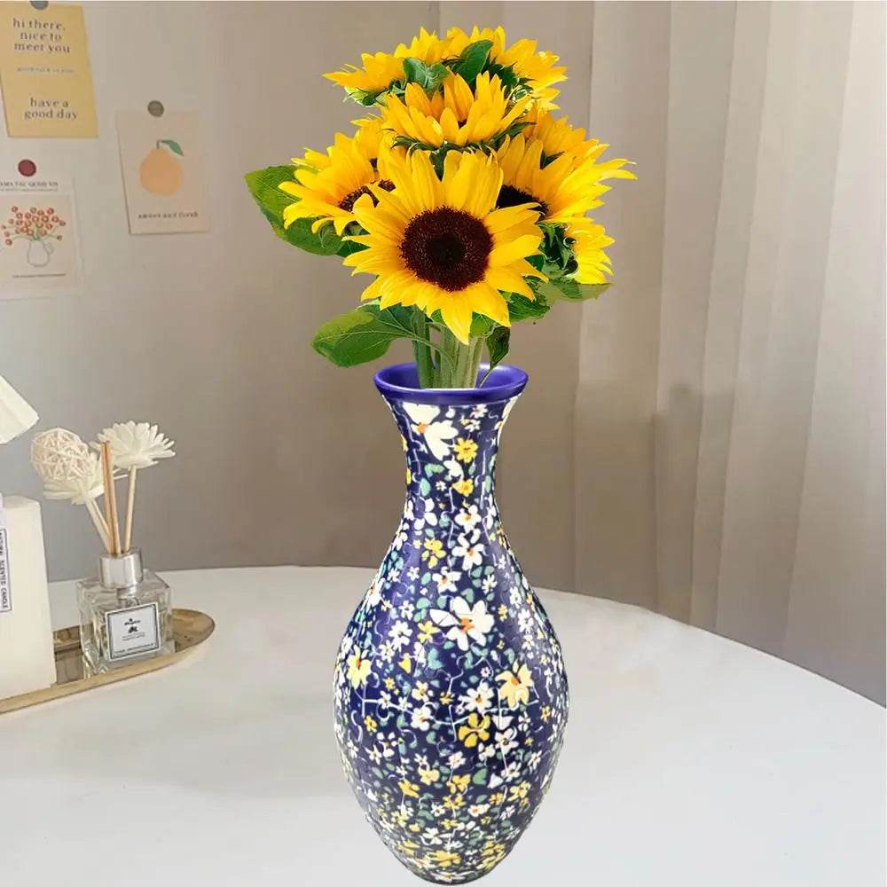 3D Puzzle Vase Flower Porcelain Design DIY Assembly Toy - ToylandEU