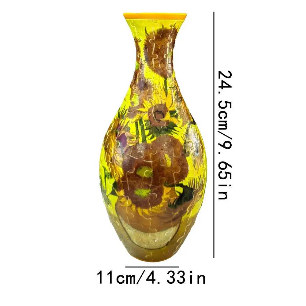 3D Puzzle Vase Flower Porcelain Design DIY Assembly Toy - ToylandEU