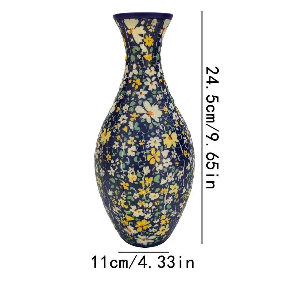 3D Puzzle Vase Flower Porcelain Design DIY Assembly Toy - ToylandEU