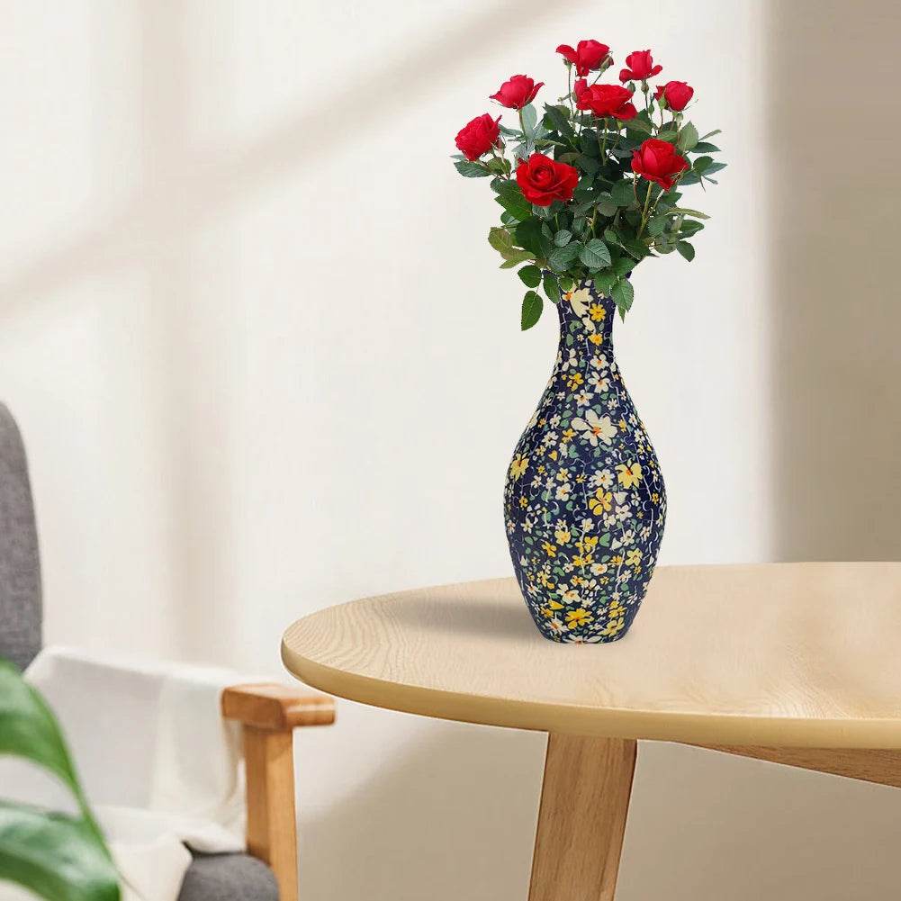 3D Puzzle Vase Plastic Vase Blue and White Porcelain Design - ToylandEU