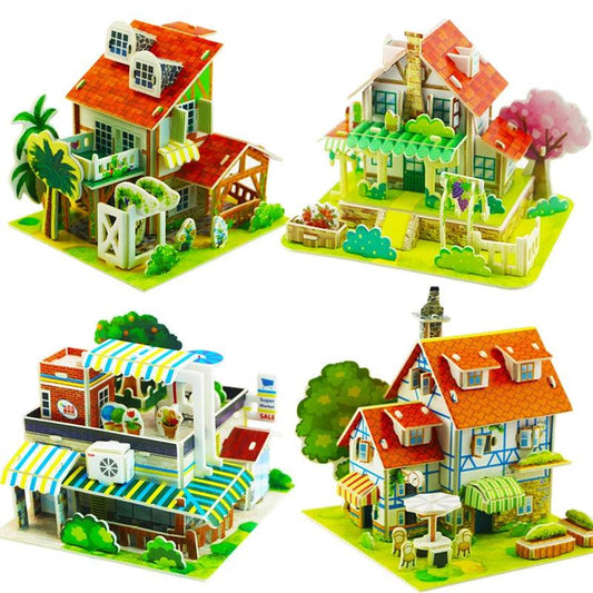 3D Puzzle | Villa House Castle Model | Cardboard Construction | Ages 6-14