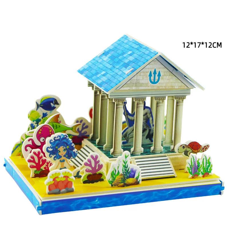 3D Puzzle | Villa House Castle Model | Cardboard Construction | Ages 6-14
