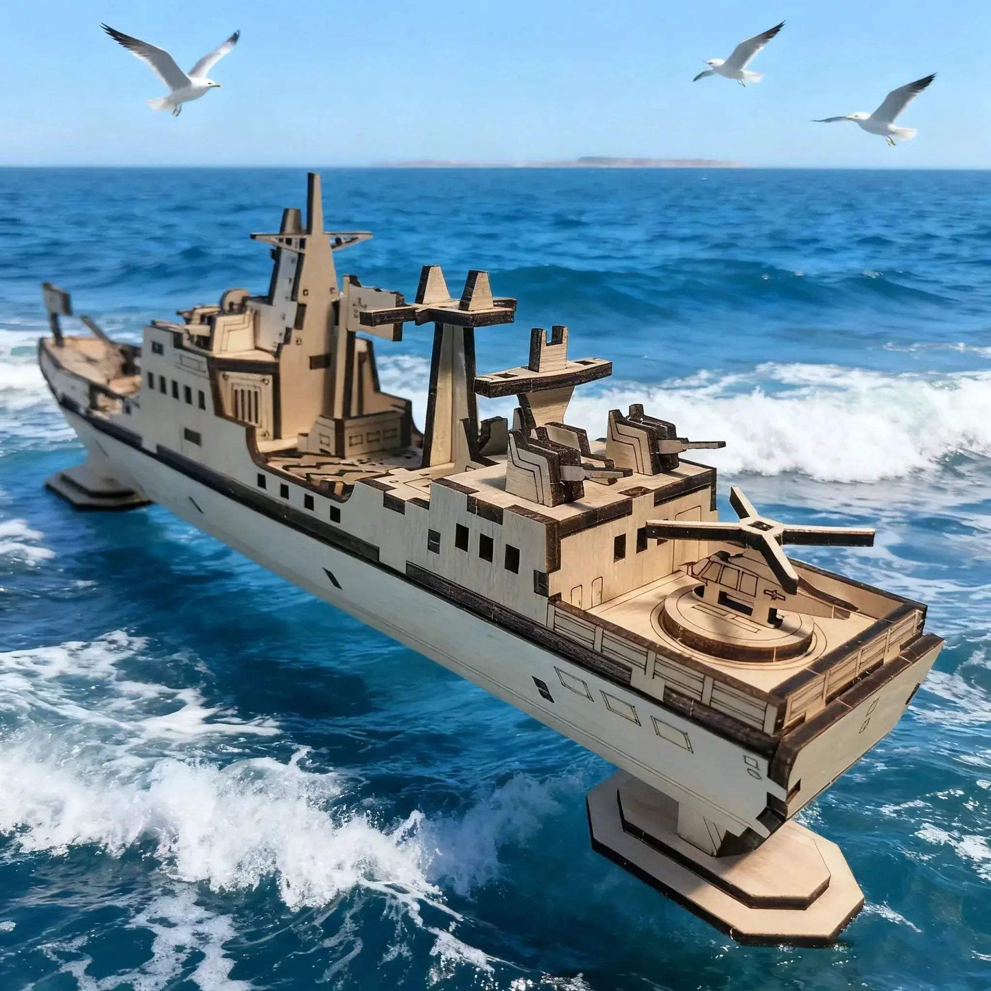3D Puzzle Warship Model For Gift Enthusiasts Christmas Edition - ToylandEU