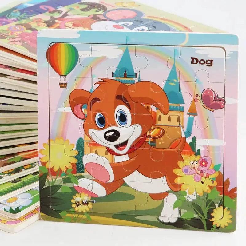 Wooden 3D Puzzle For Toddlers 20 Piece Cartoon Animals And Vehicles Montessori Educational Toy Ages 1 2 3 -  ToylandEU™
