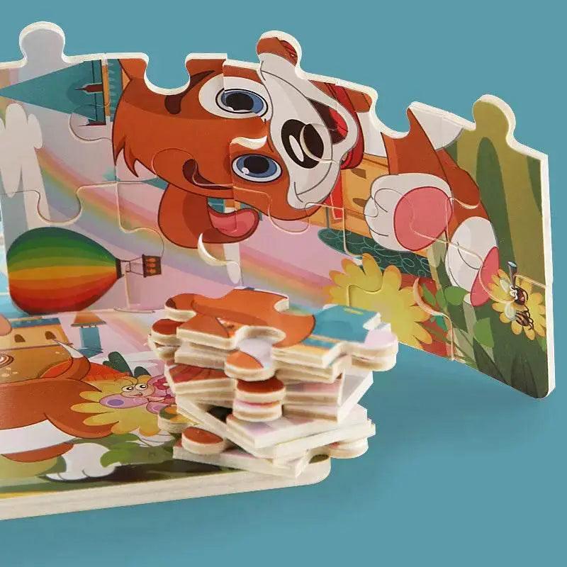  Wooden 3D Puzzle For Toddlers 20 Piece Cartoon Animals And Vehicles Montessori Educational Toy Ages 1 2 3 -  ToylandEU™