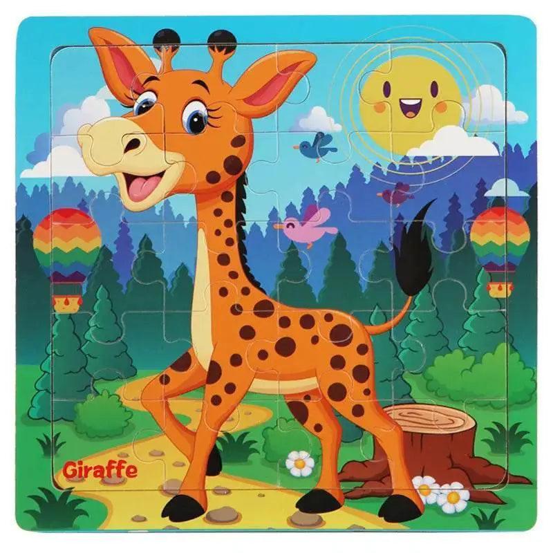  Wooden 3D Puzzle For Toddlers 20 Piece Cartoon Animals And Vehicles Montessori Educational Toy Ages 1 2 3 -  ToylandEU™