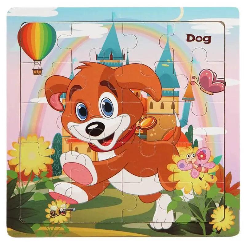  Wooden 3D Puzzle For Toddlers 20 Piece Cartoon Animals And Vehicles Montessori Educational Toy Ages 1 2 3 -  ToylandEU™