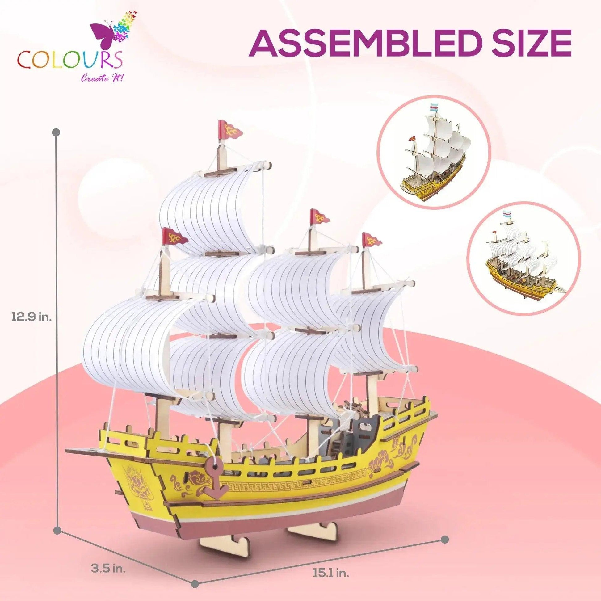  3D Sailboat Puzzle Kit For Collectors With Assembly -  ToylandEU™