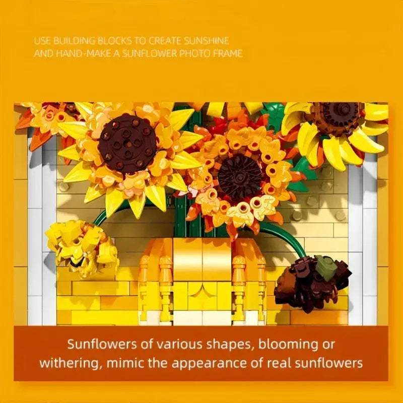 3D Sunflower Building Blocks Frame For DIY Photo Wall Decor - ToylandEU