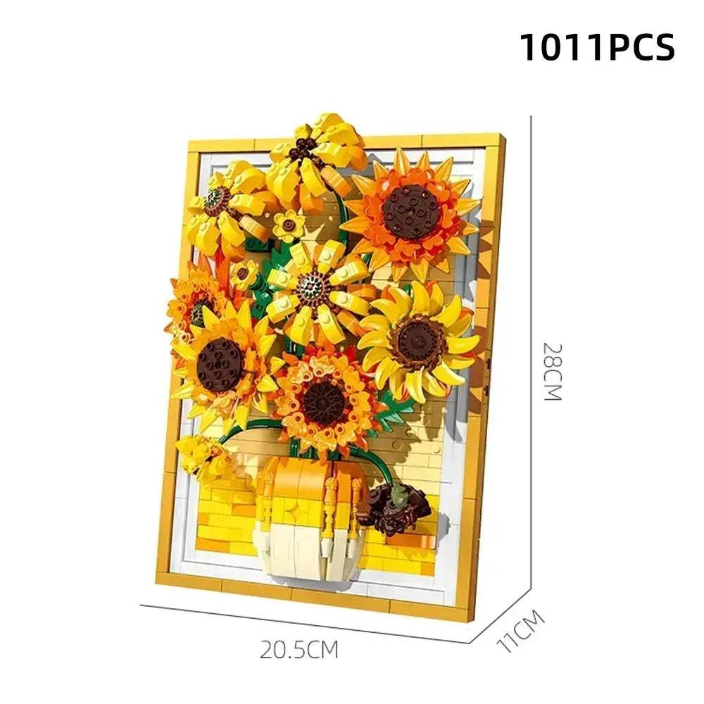 3D Sunflower Building Blocks Frame For DIY Photo Wall Decor - ToylandEU