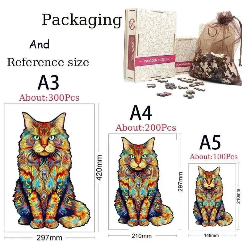 3D Wooden Animal Jigsaw Puzzle For All Ages Interactive Lion - ToylandEU
