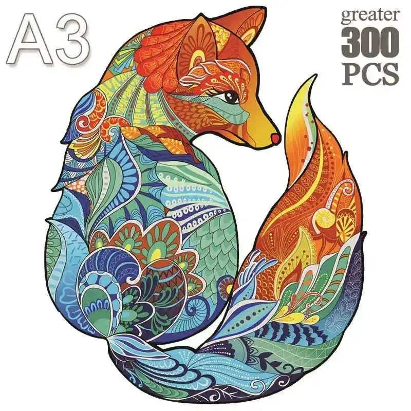 3D Wooden Animal Jigsaw Puzzle For All Ages Interactive Lion - ToylandEU