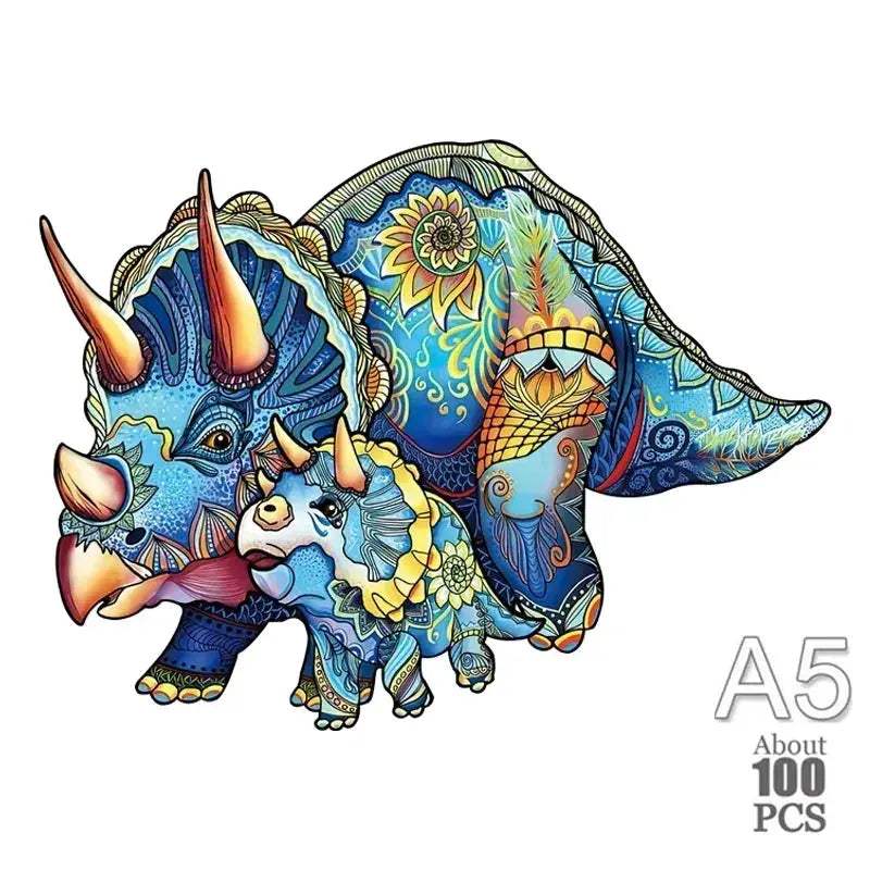 3D Wooden Animal Jigsaw Puzzle For All Ages Interactive Lion - ToylandEU