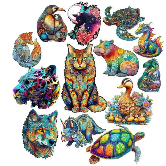  3D Wooden Animal Jigsaw Puzzle Interactive Lion -  ToylandEU™